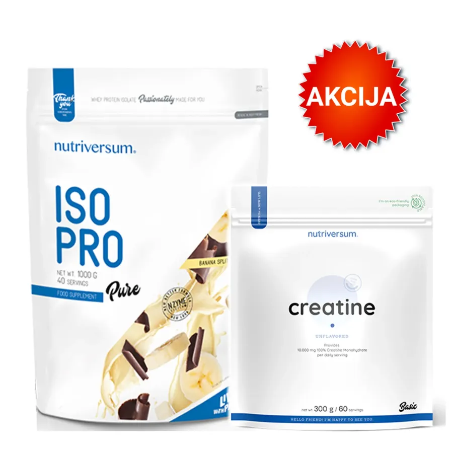 Nutriversum Iso PRO Vanila 1000g + Nutriversum Pure Creatine monohydrate 300g